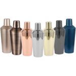 retro cocktail shaker vintage style different colors