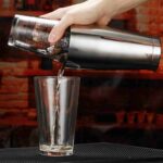 cocktail shaker recipe print detail stainless steel