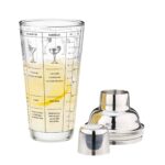 glass cocktail shaker with recipe supplier durable stainless steel design