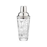 glass cocktail shaker with recipe supplier stainless steel bar tool