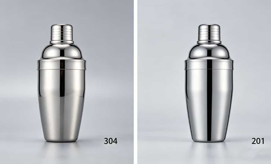 304 vs 201 stainless steel cocktail shaker material comparison barware manufacturing