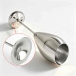 Angled Rim Tulip Goblet Shown Flat - Detail of Angled Rim and Weighted Stem Construction