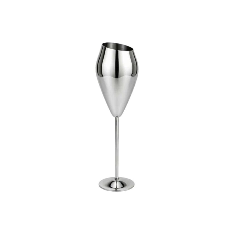 Angled Rim Tulip Goblet Supplier - Stainless Steel Tulip Goblet with Bold Angled Rim