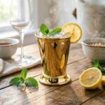 Beaded Trim Mint Julep Cup Used for Serving Classic Mint Juleps at Luxury Equestrian Event