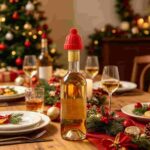 Festive Wine Preservation with Beanie Hat Silicone Stopper at Holiday Hospitality Event