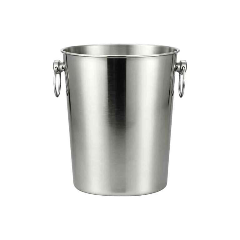 Classic Ring Handle Ice Bucket Supplier - Stainless Steel Ice Bucket with Swivel Ring Handles and Tapered Body