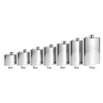 Hip Flask in 4oz, 5oz and 6oz Capacities - Classic Stainless Steel Hip Flask Size Comparison