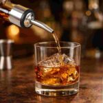 Precision Wine Pouring with Cylindrical Stainless Steel Pourer in Luxury Restaurant