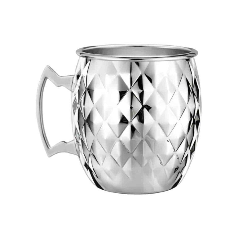 Diamond Textured Moscow Mule Mug Supplier - Premium Stainless Steel Mug with Embossed Diamond Grid and Mirror Polished Finish