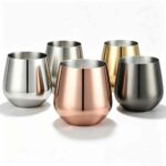 Egg Shaped Flat Bottom Tumbler in Mirror Polish, Rose Gold Plated and Gold Plated Finishes - Stainless Steel Tumbler Color Options