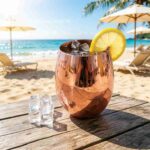 Egg Shaped Stainless Steel Tumbler Used for Serving Wine and Cocktails in Luxury Resort Lounge
