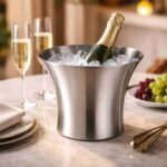 Professional Service with Flared Rim Stainless Steel Cooling Tub at High-End Hotel Event
