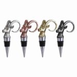 Goat Head Wine Stopper in Antique Finish, Rose Gold Plated and Gold Plated Options - Sculptural Wine Stopper Color Variants