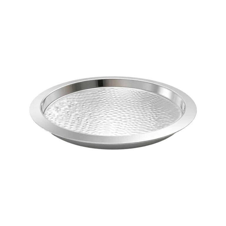 Hammered Round Serving Tray Supplier - Premium Stainless Steel Circular Tray with Hand-Hammered Texture