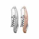 Hammered Waiter’s Corkscrew in Mirror Polish, Rose Gold Plated Finishes - Stainless Steel Waiter’s Corkscrew Color Options