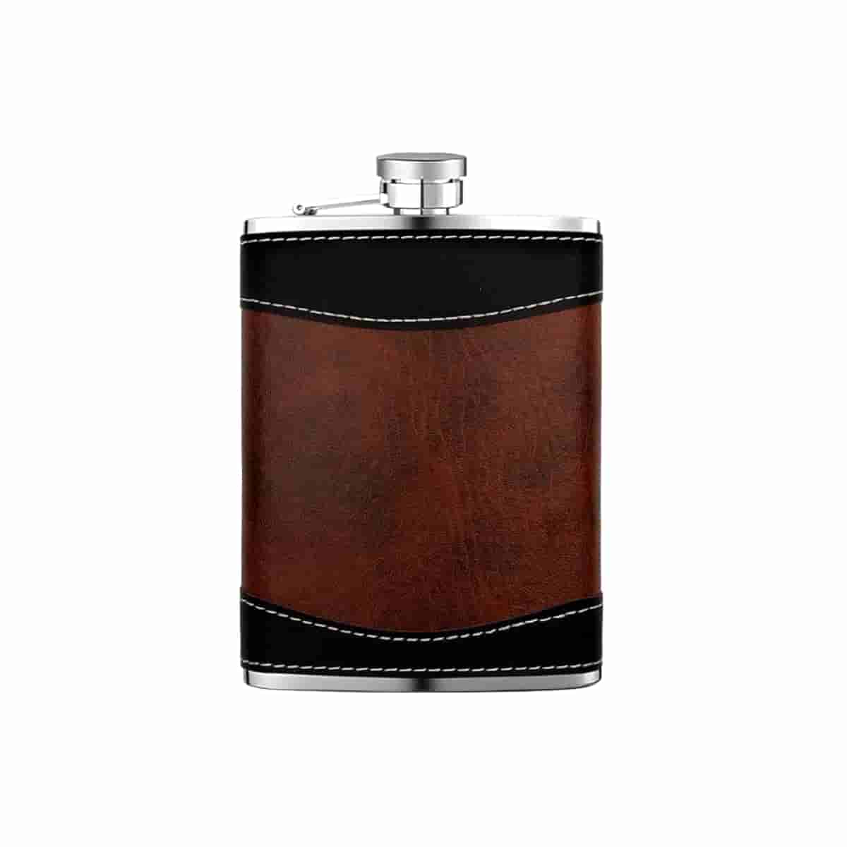 Leather Wrapped Hip Flask