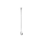 Muddler Tip Twisted Stem Mixing Spoon Supplier - Stainless Steel Mixing Spoon with Flared Muddler Finial