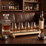 Multi-Slot Spirits Tasting Board Used for Whiskey and Craft Beer Flight Tasting in Professional Bar