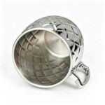 Patterned Moscow Mule Mug Shown Flat - Detail of Geometric Embossment and Reinforced Handle