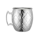 Patterned Moscow Mule Mug Supplier - Stainless Steel Mug with Pineapple Geometric Embossment