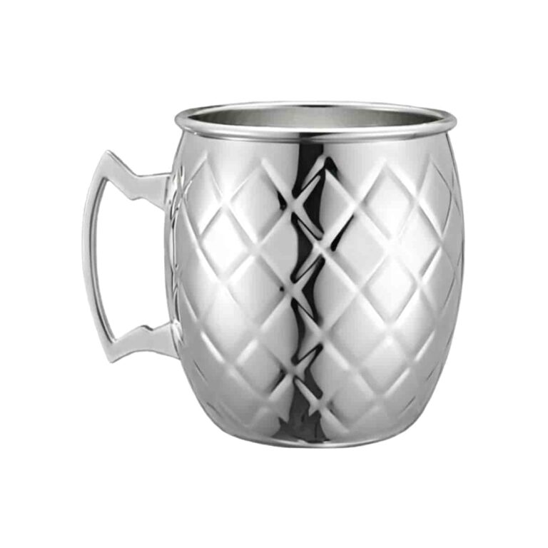 Patterned Moscow Mule Mug Supplier - Stainless Steel Mug with Pineapple Geometric Embossment