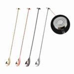 Pestle Tip Twisted Stem Mixing Spoon in Mirror Polish, Rose Gold Plated and Gold Plated Finishes - Stainless Steel Mixing Spoon Color Options