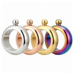 Portable Bracelet Hip Flask in Mirror Polish, Rose Gold Plated and Gold Plated Finishes - Wearable Stainless Steel Hip Flask Color Options