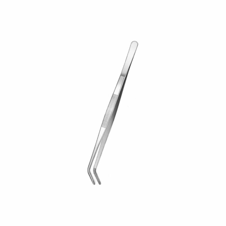 Precision Bent Tip Cocktail Tweezer Supplier - Stainless Steel Garnish Tweezer with 45-Degree Offset Tip