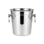 Ribbed Ice Bucket with Ring Handles Supplier - Stainless Steel Ice Bucket with Triple Ribs and Swivel Handles