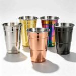 Ribbed Stainless Steel Cup in Mirror Polish, Rose Gold Plated and Gold Plated Finishes - Tiered Stainless Steel Tumbler Color Options