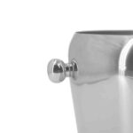 Reinforced Ball Handles on Round Beverage Ice Bucket - Close-up of Stainless Steel Spherical Handles