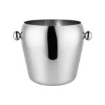Round Beverage Ice Bucket Supplier - Stainless Steel Tulip-Shaped Ice Bucket with Ball Handles