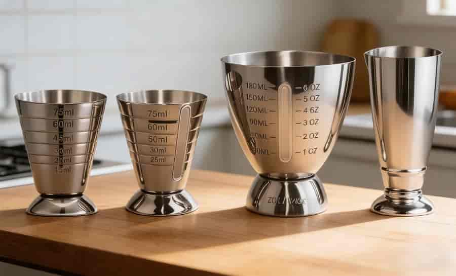 single capacity cocktail jigger stainless steel 1.5oz bar measuring tool