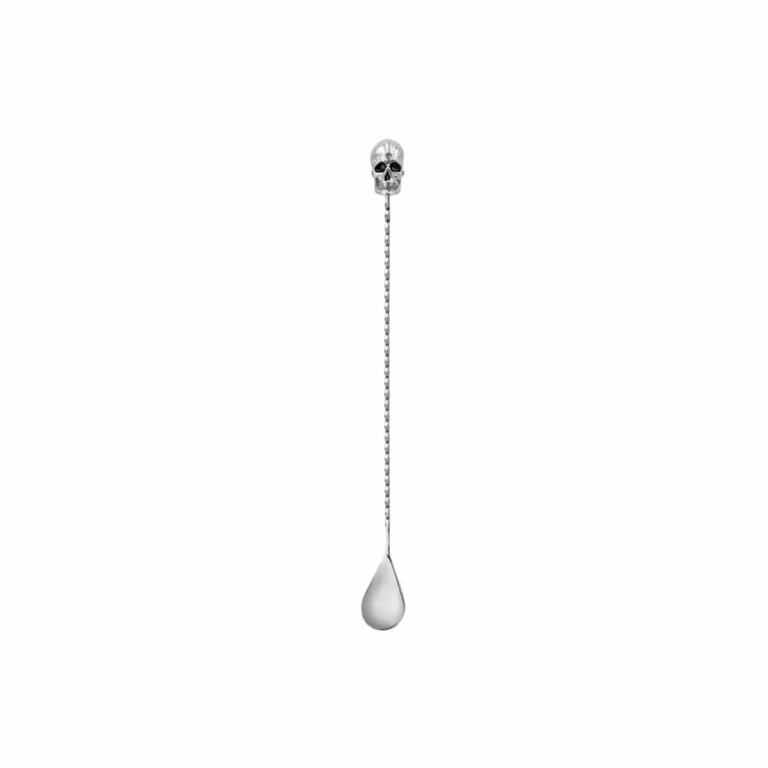 Skull Tip Twisted Stem Mixing Spoon Supplier - Stainless Steel Mixing Spoon with Skull Finial