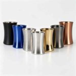 Sleek Curve Double Wall Wine Cooler in Mirror Polish, Rose Gold Plated and Gold Plated Finishes - Stainless Steel Wine Chiller Color Options