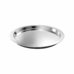 Sleek Round Serving Tray Supplier - Premium Stainless Steel Circular Tray with Raised Rim