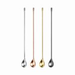 Sleek Straight Stem Mixing Spoon in Mirror Polish, Rose Gold Plated and Gold Plated Finishes - Stainless Steel Mixing Spoon Color Options