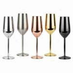 Slim Line Champagne Flute in Mirror Polish, Rose Gold Plated and Gold Plated Finishes - Stainless Steel Champagne Flute Color Options