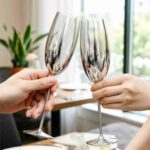 Slim Stemmed Champagne Flute Used for Serving Champagne and Sparkling Wine at Luxury Rooftop Event