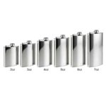 Slimline Stainless Steel Hip Flask in Multiple Sizes - Ultra-Slim Hip Flask Size Comparison