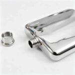 Smooth Contour Hip Flask Shown Flat - Detail of Sleek Rounded Edges and Slim Profile