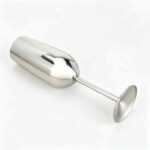 Stainless Steel Champagne Flute Shown Flat - Detail of Slender Bowl and Weighted Stem