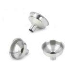 Stainless Steel Funnel in Multiple Angles - Detail of Tapered Stem and Air-Release Groove