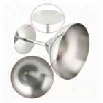 Stainless Steel Margarita Glass Shown Flat - Detail of Wide Rim and Weighted Stem Construction