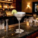 Stainless Steel Margarita Glass Used for Serving Frozen Margaritas at Poolside Bar
