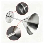 Stainless Steel Martini Glass Detail - Classic V-Shaped Bowl and Weighted Stem Construction