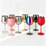 Stainless Steel Wine Goblet in Mirror Polish, Plated and Painted Finishes - Stainless Steel Wine Goblet Color Options