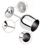 Stainless Steel Wine Goblet Detail - Tulip Bowl Shape, Weighted Stem and Stable Base