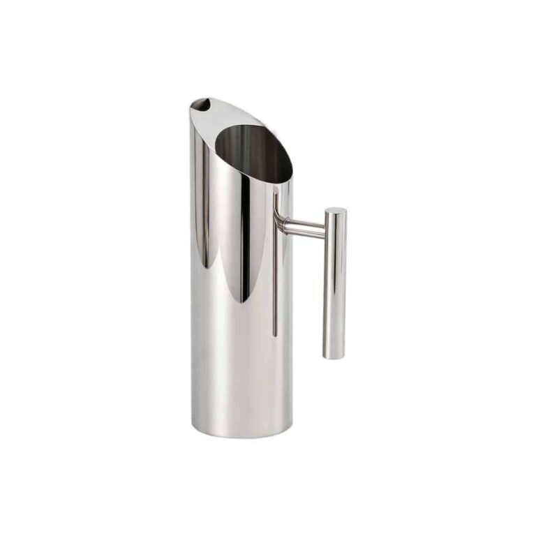 Straight Body Beverage Pitcher Supplier - Stainless Steel Cylindrical Pitcher with Angled Spout