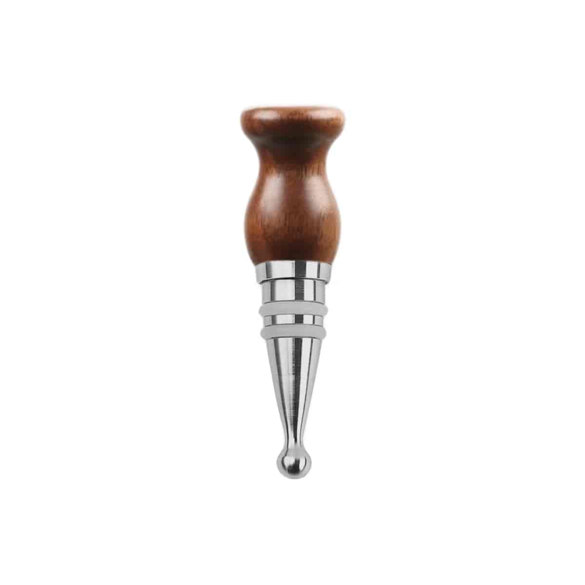 Walnut Steel Wine Stopper